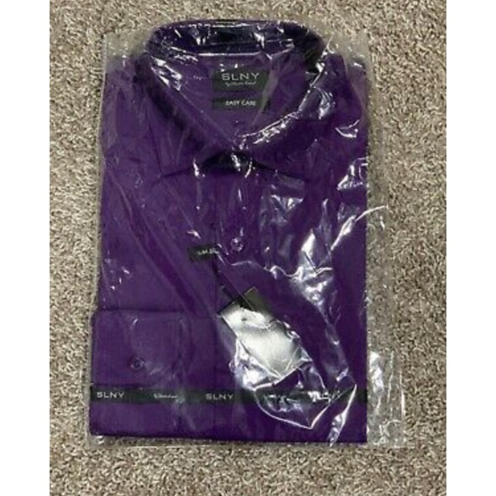 SLNY By Steven Land Purple Men’s Dress Shirt Size 15 1/2 Slim Fit (Brand New)